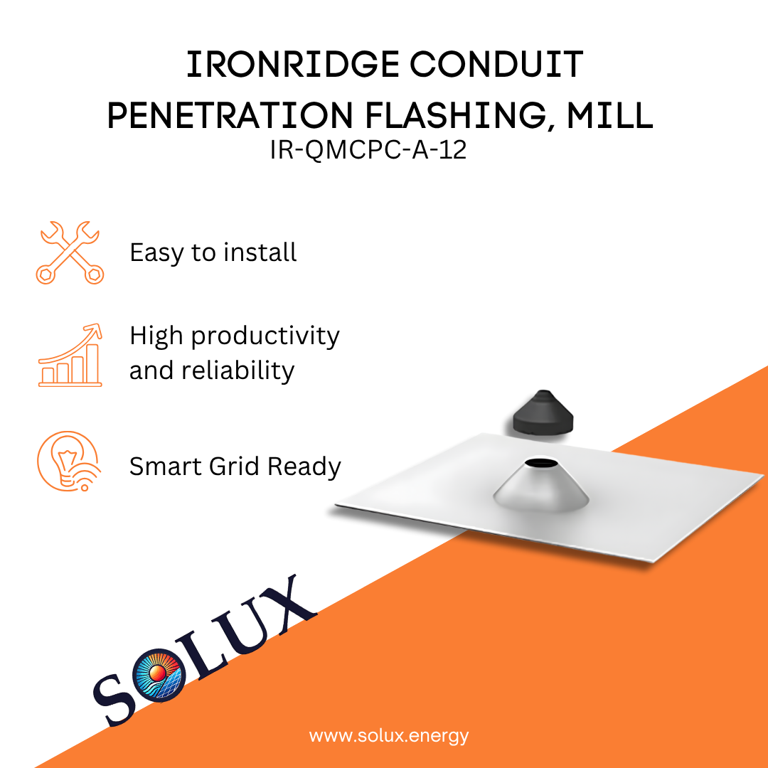 This is an image of Roof Conduit Flashing | Ironridge Penetration Mill
